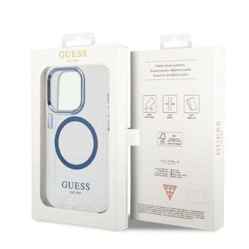 Guess GUHMP14LHTRMB Metal Outline Magsafe Hard Case Aizsargapvalks priekš iPhone 14 Pro 6,1