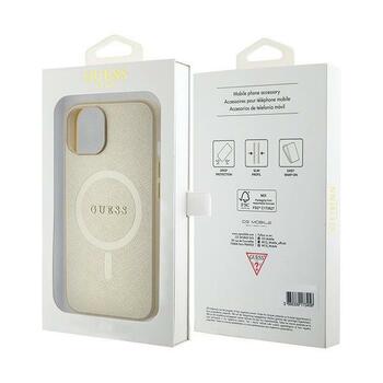 Guess Saffiano MagSafe Back Case Aizsargapvalks Priekš Apple iPhone 15 Plus (GUHMP15MPSAHMCB)