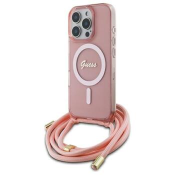 Guess GUHMP16XHCTSGNSP Crossbody Cord Script MagSafe Защитный чехол для iPhone 16 Pro Max 6.9