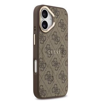 Guess PU Leather 4G Gold Frame MagSafe Case Чехол для Apple iPhone 17 (GUHMP17SP4MSEGCW)