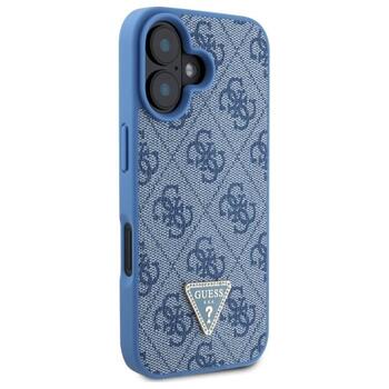 Guess GUHCP16SP4TDSCPB Leather Metal Logo Strass Crossbody Aizsargapvalks priekš iPhone 16 6.1