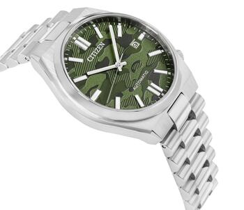 Citizen Tsuyosa Vīriešu Pulkstenis 40mm Green Camo Dial Stainless Steel Bracelet (NJ0159-86X)