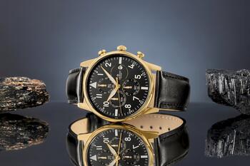 Giewont Chronograph Sapphire Vīriešu pulkstenis / melni zeltains (GW5630-A4)