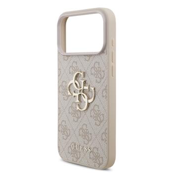 Guess PU 4G Metal Logo Strap Case Aizsargapvalks priekš iPhone 17 Pro Max / rozā (GUHCP17XP4GMGSP)