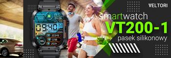 Smartwatch VELTORI VT200-1 Viedpulkstenis ar silikona siksniņu / melns (VT200-1)