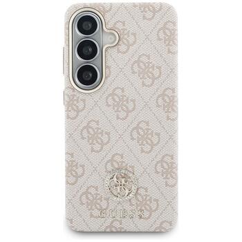 Case Guess 4G Rhinestone Round Logo MagSafe Защитный чехол для Samsung Galaxy S26 / розовый (GUHMS26SP4GRMDEP)