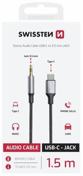 Swissten Audio Adapter Textile USB-C - 3.5mm Vads 1.5m (73502309)