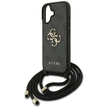 Guess 4G Big Logo Cord Stap Crossbody Защитный чехол для iPhone 17 / чёрный (GUHCP17SP4GMGCRK)
