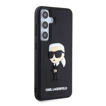 Karl Lagerfeld 3D Rubber Ikonik Case Aizsargapvalks priekš Samsung Galaxy S24 / melns (KLHCS24S3DRKINK)