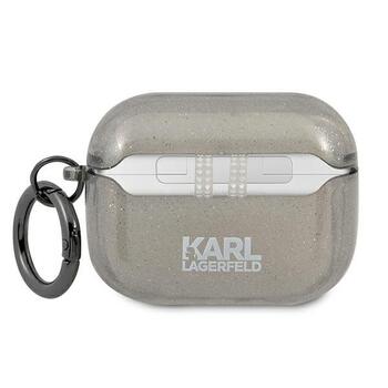 Karl Lagerfeld KLAPUKHGK AirPods Pro Cover Защитный чехол для AirPods Pro Glitter Karl`s Head / чёрный (KLAPUKHGK)