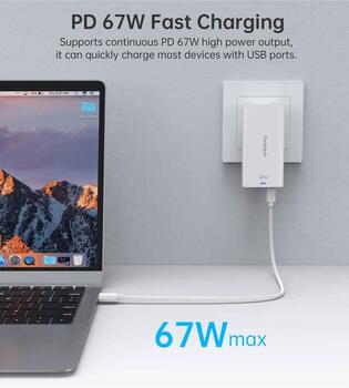 Choetech PD6011 Wall Сharger USB-C 67W PPS / PD3.0 / QC3.0 (PD6011-W)