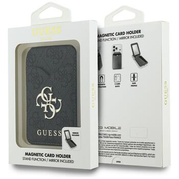 Guess MagSafe Кошелёк с Зеркалом и Подставкой 4G Чёрный (GUWMSMIP4GK)