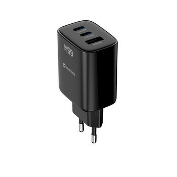 Swissten Edge Сетевое зарядное устройство 2x USB-C PD 65W + USB-A QC 18W Черный (22071721)