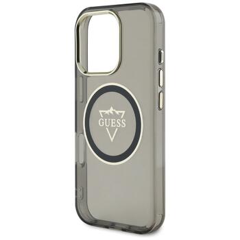 Guess IML Metal Mountain Logo MagSafe Case Защитный чехол для iPhone 16 Pro / чёрный (GUHMP16LHFGTMSLSK)
