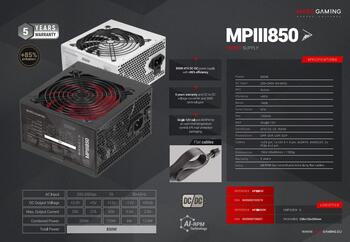 Mars Gaming MPIII850W Barošanas bloks ATX 850W (MPIII850W)