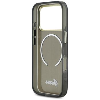 Case Guess IML Script Metal MagSafe Защитный чехол для iPhone 17 Pro / чёрный (GUHMP17L5HTCSMSK)