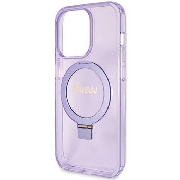 Guess GUHMP15LHRSGSU Hardcase Ring Stand Script Glitter MagSafe Защитный чехол для iPhone 15 Pro 6.1