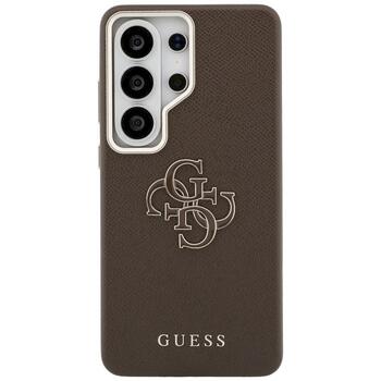 Guess Grained Big 4G Metal Logo Case Aizsargapvalks priekš Samsung Galaxy S26 Ultra / brūns (GUHCS26L5PS4RGGW)