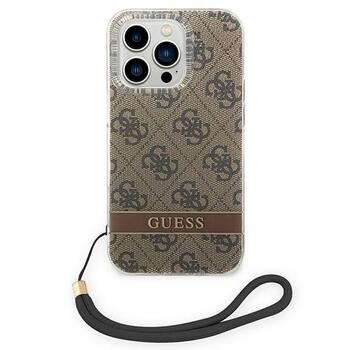 Guess GUOHCP14LH4STW Hardcase 4G Print Strap Aizsargapvalks priekš iPhone 14 Pro 6,1
