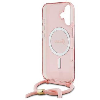 Guess GUHMP16SHCTSGNSP Hardcase Crossbody Cord Script MagSafe Защитный чехол для iPhone 16 6.1