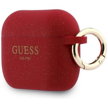 Guess Silicone Glitter Ring Case Aizsargapvalks priekš AirPods Pro 3 / fuksīna (GUAP3SGGEF)