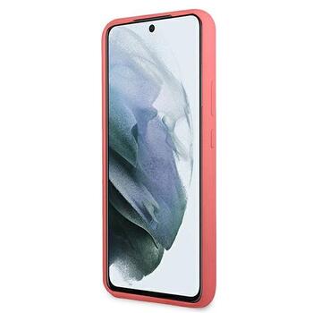 Guess GUHCS22MLSLMGFU Hardcase Silicone Script Metal Logo Aizsargapvalks priekš S22+ S906 / fuksija (GUHCS22MLSLMGFU)