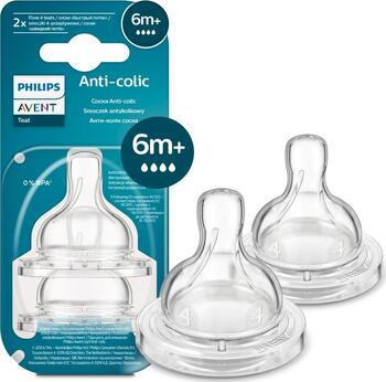 Philips Avent SCY764/02 Fast Flow 6M+ Силиконовые соски для бутылочек 2 шт. (SCY764/02)