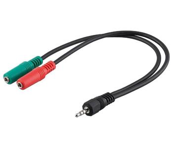 Goobay 50467 PC Computer Headset Adapter Splitter to 3.5mm (4pin) (50467)