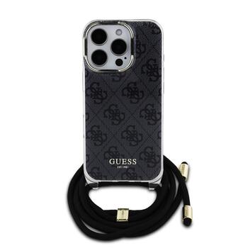 Guess IML 4G Printed Crossbody Strap Case Защитный чехол для iPhone 16 Pro Max / чёрный (GUHCP16XHC4SEK)