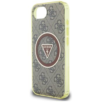 Case Guess IML Metal Glitter 4G Circle Triangle MagSafe Защитный чехол для iPhone 16e / 17e / коричневый (GUHMPSE4HG4PRTGW)