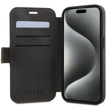 Guess GUBKP15L4GMGBR Book 4G Metal Logo Защитный чехол для iPhone 15 Pro 6.1