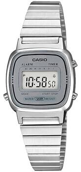 CASIO Vintage LA670WEA-7EF Sieviešu rokas pulkstenis / sudraba (LA670WEA-7EF)