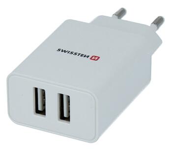 Swissten Smart IC Зарядное устройство 2x USB 2.1A c проводом Micro USB 1.2m (SW-SET-2x2.1AWCM-WH)