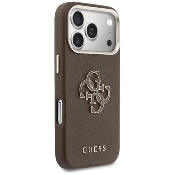 Guess FW Resin Logo Case Aizsargapvalks priekš iPhone 17 Pro / brūns (GUHCP17L5PS4RGGW)