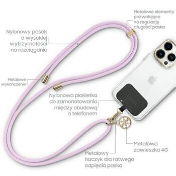 Guess GUOUCNMG4EU Universal CBDY Cord strap Ремешок на шею для телефонов lilac Nylon 4G Metal Charm (GUOUCNMG4EU)