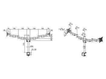 Multibrackets MB-5853 Turētājs pie galda uz 2 monitoram līdz 30