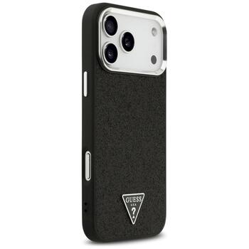 Guess Glitter Triangle Logo MagSafe Защитный чехол для iPhone 17 Pro Max / чёрный (GUHMP17XPFGTSCMK)
