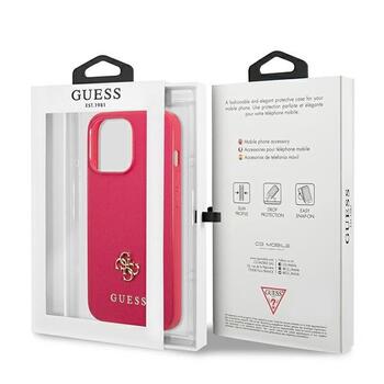 Guess GUHCP13LPS4MF Hardcase Saffiano 4G Small Metal Logo Aizsargapvalks priekš iPhone 13 Pro / 13 6,1