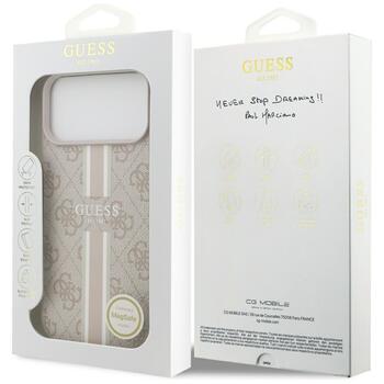 Case Guess 4G Printed Stripes MagSafe Защитный чехол для iPhone 17 Pro Max / розовый (GUHMP17XP4RPSP)