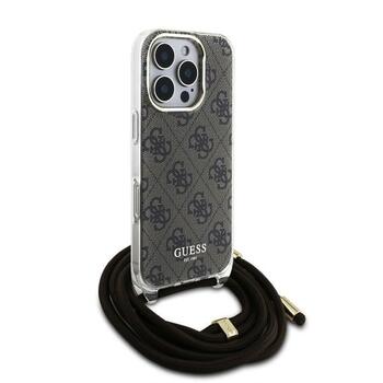 Guess IML 4G Printed Crossbody Strap Case Защитный чехол для iPhone 16 Pro Max / коричневый (GUHCP16XHC4SEW)