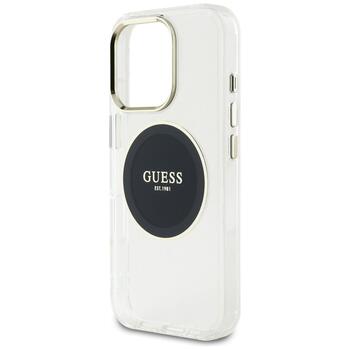 Case Guess IML Metal Colored Circle Classic Logo MagSafe Aizsargapvalks priekš iPhone 16 Pro / melns (GUHMP16LHTDRCEDK)