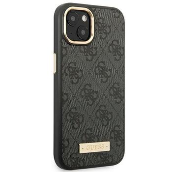 Guess GUHMP14MU4GPRK Hardcase 4G Logo Plate MagSafe Aizsargapvalks priekš iPhone 14 Plus/15 Plus 6.7