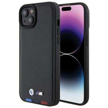 BMW Leather Stamp Tricolor Back Case Защитный Чехол для Apple iPhone 15 Plus (BMHCP15M22PTDK)