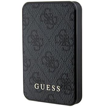 Guess Powerbank 15W GUPB5LP4GEGK 5000mAh 4G Leather Metal Logo Внешний аккумулятор / чёрный (GUPB5LP4GEGK)