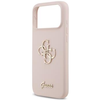 Guess Silicone Big 4G Script Case Защитный чехол для iPhone 17 Pro Max / розовый (GUHCP17XSC4GSMP)