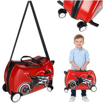 RoGer Bērnu Ceļojumu Koferis Uz Riteņiem 30L Red Motor (5903039769878)