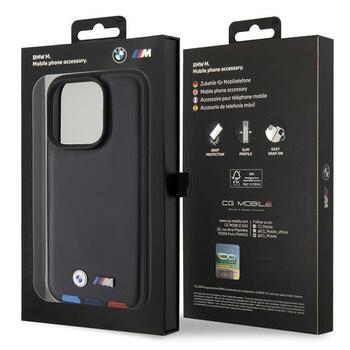 BMW Leather Stamp Tricolor Back Case Защитный Чехол для Apple iPhone 15 Pro (BMHCP15L22PTDK)