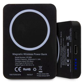 Karl Lagerfeld Powerbank indukcyjnyKLPBMKIOTTGK Беспроводное зарядное устройство 5W 3000mAh Ikonik MagSafe / чёрный (KLPBMKIOTTGK)