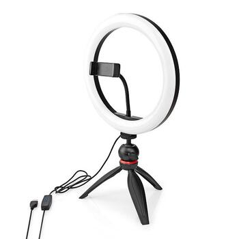 Nedis RLSTND100BK Selfie Кольцевая лампа 10 дюймов 2700 - 6700K (RLSTND100BK)