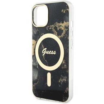 Guess GUHMP14MHTMRSK Golden Marble MagSafe Aizsargapvalks priekš iPhone 14 Plus/15 Plus 6.7